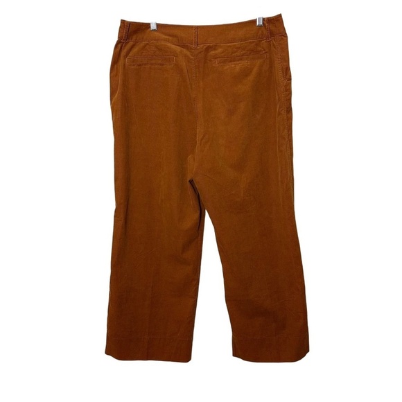Garnet Hill Corduroy Wide Leg Crop Ankle Pants - Picture 3 of 8